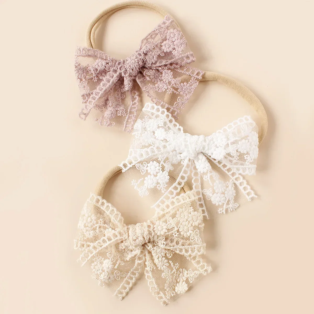 Bébé Nylon arc bandeau pour filles bandeaux doux mignon élastique enfants bandeaux brodé fleur enfant en bas âge cheveux accessoires