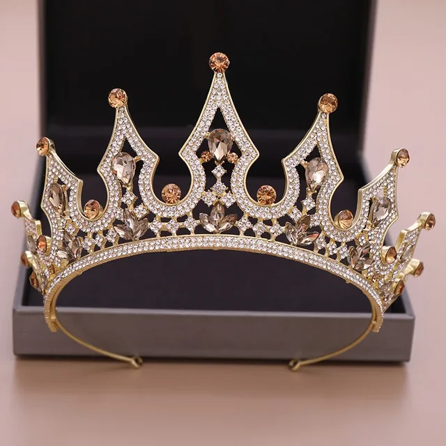 Diadèmes et couronnes en cristal baroque, couronne de bal en strass pour femmes, accessoires de cheveux de mariage, bijoux couronne diadème – Image 2
