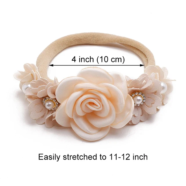 3 pièces/ensemble bébé fille bandeau nouveau-né élastique fleur enfant en bas âge bandeau de cheveux chapeaux pour enfants en Nylon doux bandeaux enfant cheveux accessoires – Image 4