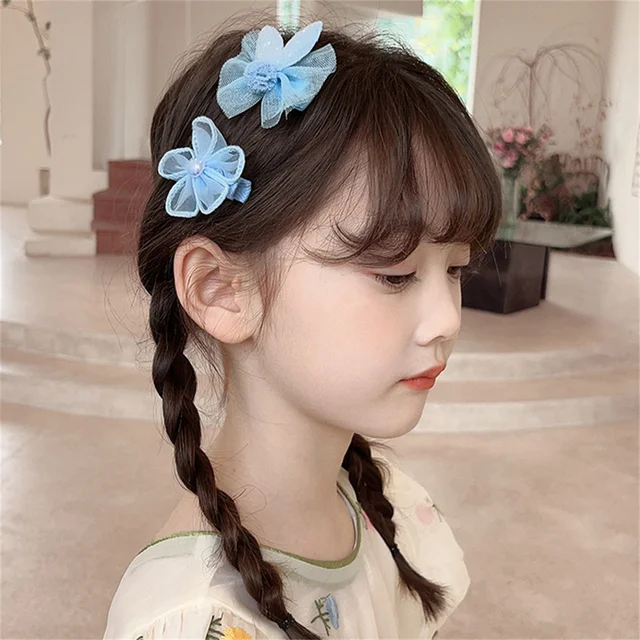 Pinces à cheveux en dentelle avec nœud floral pour filles, épingles à cheveux pour enfants, barrettes de princesse mignonnes, accessoires pour cheveux de bébé, 8 pièces par ensemble – Image 2