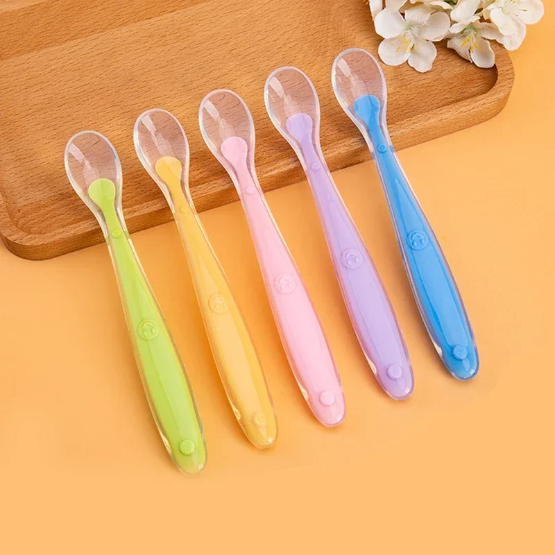 Cuillère souple en Silicone pour bébé, Gadgets, articles pour bébé, petite cuillère pour aliments pour bébé