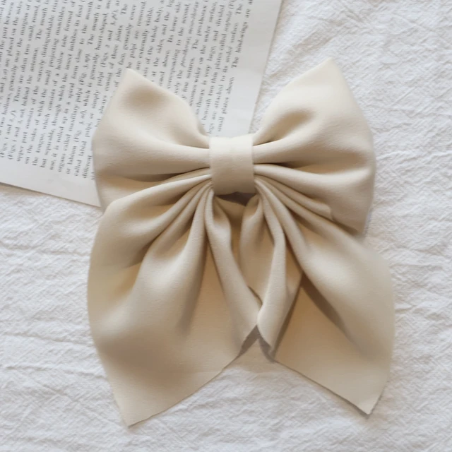 Pince à cheveux en ruban à nœud élégant, Simple, solide, en Satin, épingle à cheveux, bandeau rétro avec Clips, accessoires pour cheveux pour filles – Image 4