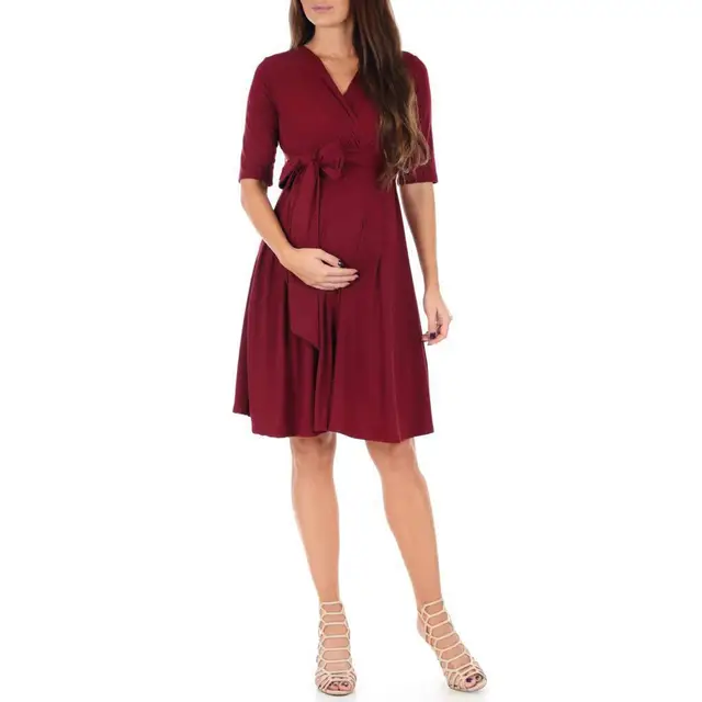 Robe d'Allaitement de Couleur Unie pour Femme, Tenue d'Été, Nouvelle Collection – Image 5
