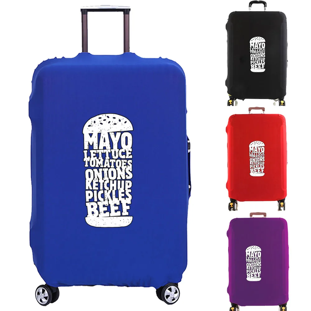 Housse de protection pour bagages, motif Hamburger, housse de protection élastique plus épaisse contre la poussière, boîtier de chariot de 18 à 32 pouces, accessoires de voyage