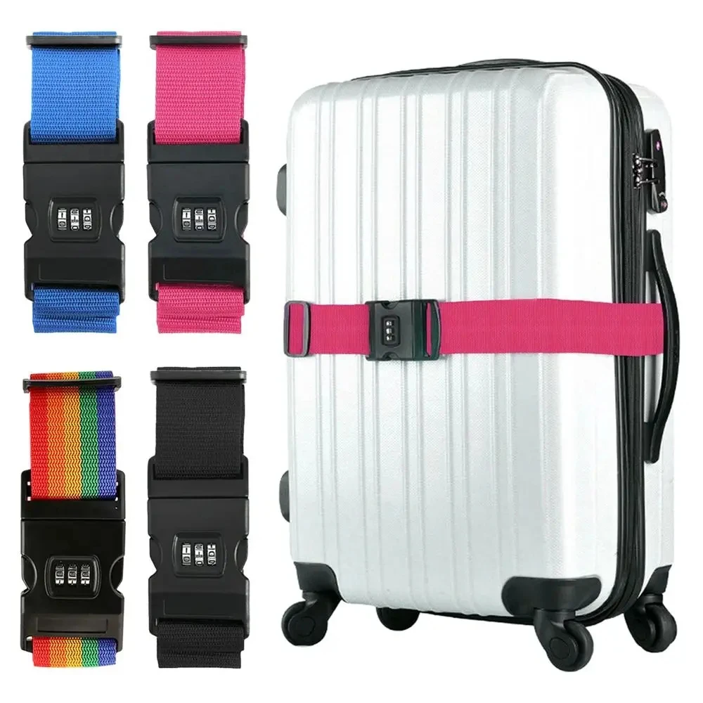 Ceintures de bagages réglables, élastiques solides, sécurité supplémentaire, valise de voyage, sangles de sécurité pour bagages, ceinture à cravate, sangles de transport