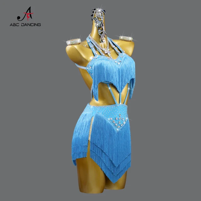 Latin Dress Competition Dance Suit Woman Practice Clothes Line Skirt Prom Stage Tassel Costume Girl Sport Party Samba Customized – Image 3