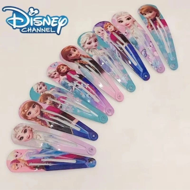 Pince à cheveux Elsa de la Reine des Neiges pour enfants, accessoires de cheveux Disney mignons, imprimé numérique, minimaliste, cadeau d'anniversaire, 4.8cm, 10 pièces