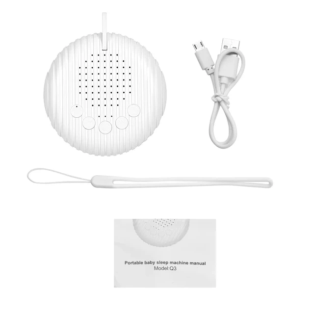 Machine Portable à Bruit Blanc pour le Sommeil de Bébé, Volume Réglable, 10 Chansons, Batterie Rechargeable spatirée, Q3 – Image 5