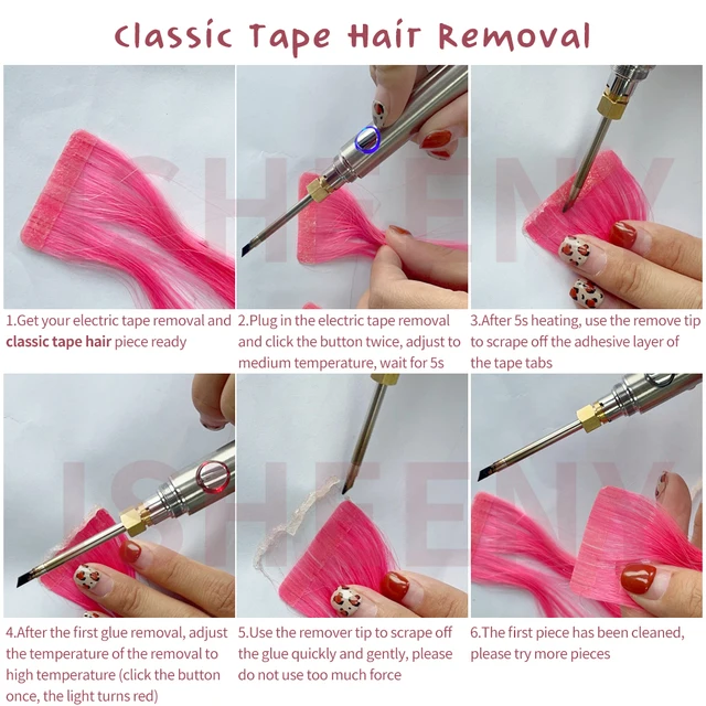 Isheeny – dissolvant de colle pour cheveux, avec Extensions de bande professionnelle, pince à pression, sans batterie, prise USB, bande de travail dans les outils d'épilation – Image 3