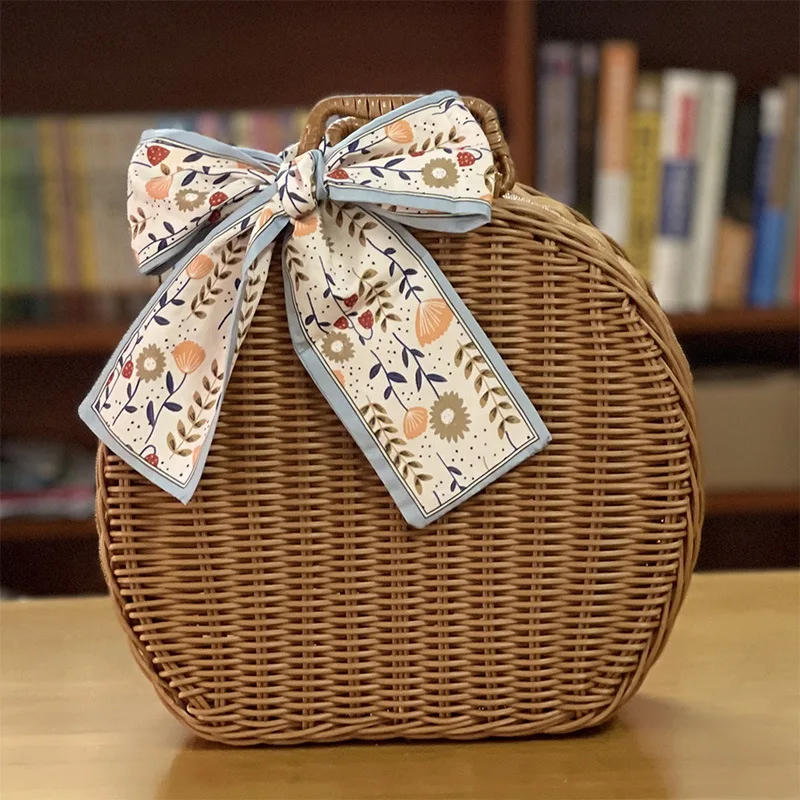 Accessoires de photographie de bébé, rangement rond en rotin, boîte à gâteau de lune, emballage cadeau, valise rétro tissée, souvenirs de bébé