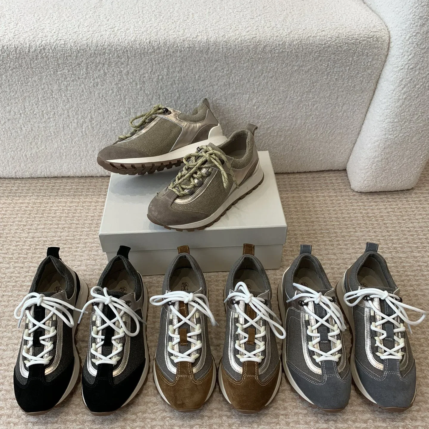 Chaussures décontractées BC pour hommes et femmes, baskets en cuir de chamois, semelle optique, cuir de vache, jointure, nouvelle version, automne, hiver, 2024