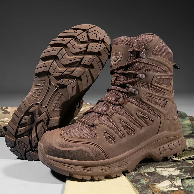 YOSBOWords-Bottes militaires d'extérieur pour hommes, bottes montantes du désert, chaussures d'entraînement durables, bottes de rinçage d'escalade de sport – Image 3