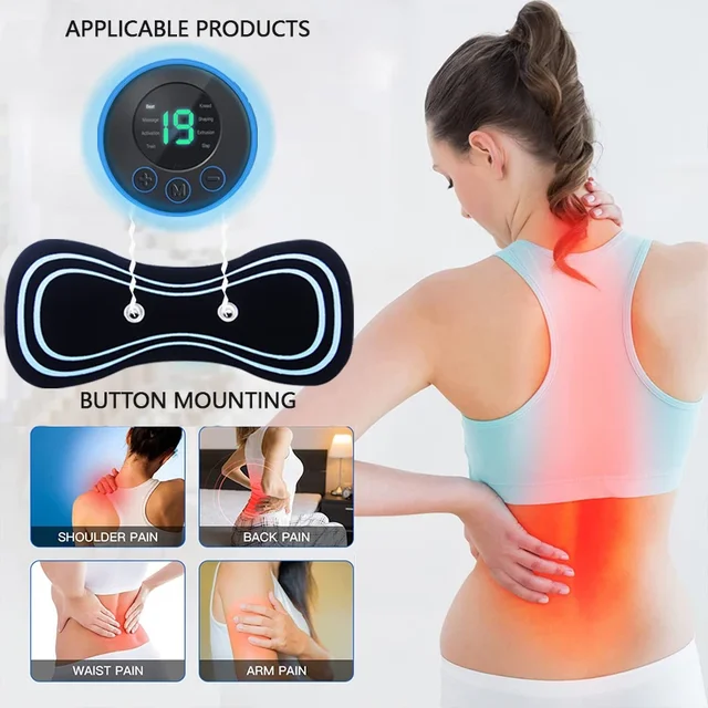 Masseur de cou électrique avec mini masseur cervical réglable, patch de remplacement en 4 pièces adapté au massage complet du corps – Image 3