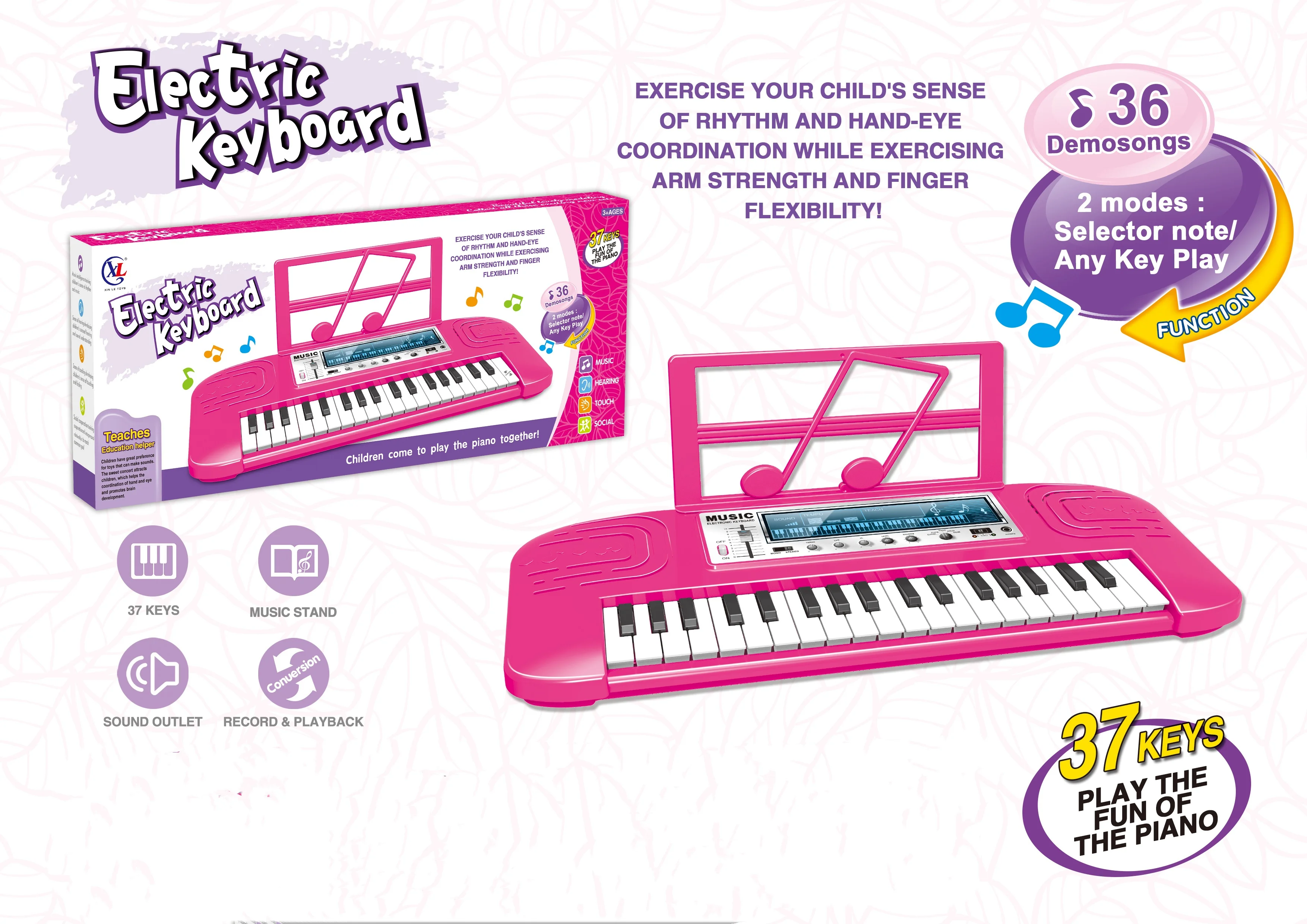 Clavier électronique réversible, petit piano pour filles et bébés, puzzle et jouets musicaux d'éducation précoce