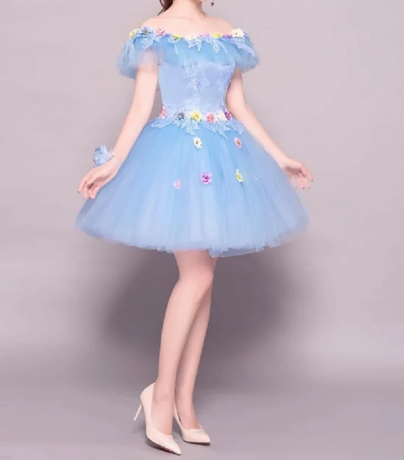 Robe Quinceanera courte en tulle, longueur aux genoux, robe de Rh, robe de cocktail, robe de soirée de mariage, robe de princesse, demoiselle d'honneur