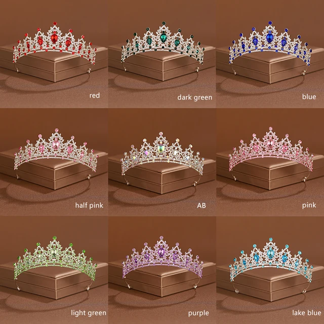 Couvre-chef plusieurs couleurs disponibles pour femmes, couronne de mariage en strass, fête classique, diadème d'anniversaire, cadeau de Thanksgiving