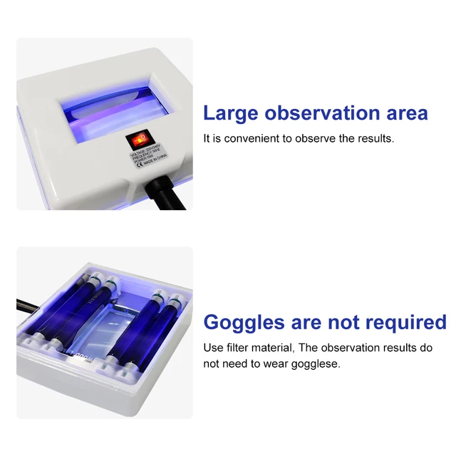 AOKO bois UV lampe analyseur d'évaluation de la peau peau du visage vitiligo test examen loupe Machine greidité peau Tinea – Image 4