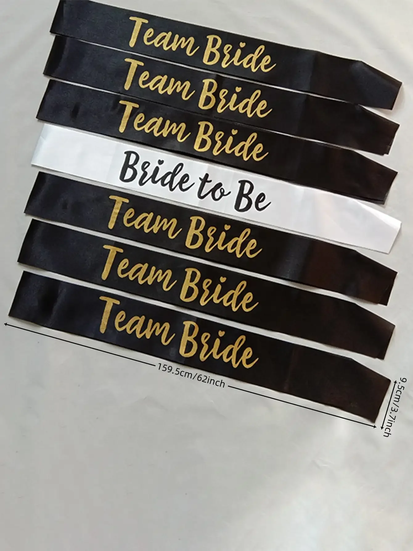 Team Bride – ensemble de ceintures en satin 7 pièces, cadeaux sophistiqués et amusants pour enterrement de vie de jeune fille, fête prénuptiale et fête de mariage