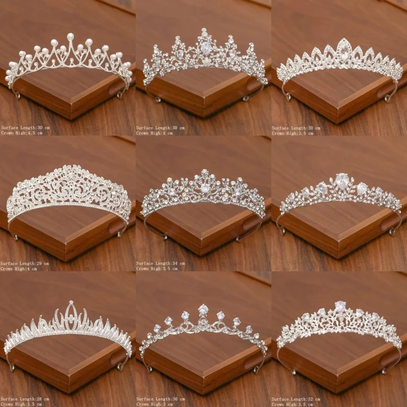 Couronne et diadème en argent pour femme, accessoires pour cheveux de mariage, cadeau pour Patients