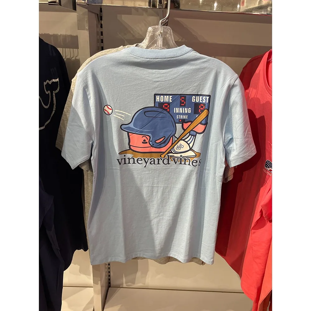 T-shirt à manches courtes et col rond en coton respirant, imprimé baleine dans le dos, tenues assorties pour la famille