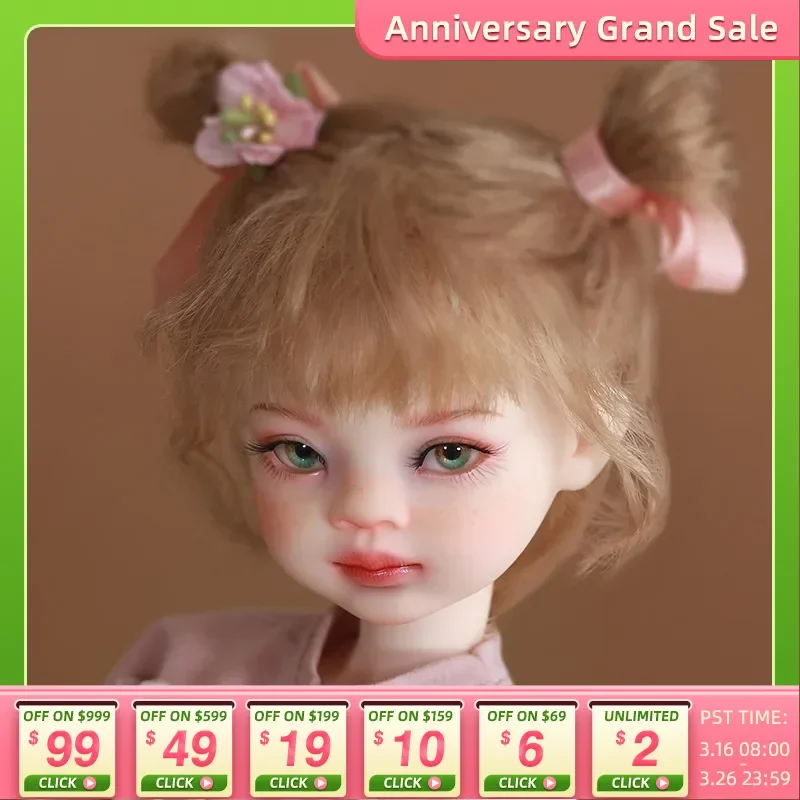 Nette Angel BJD Butter Viki Fullset, Pure HandcrPG, Ob11 Anime Figure, YOSD Resin, Anime Toy, DIY Gift, Tiny Baby Cute, 27cm, 1/6