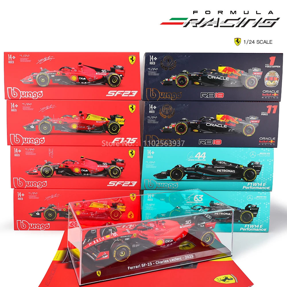 Bburago 1:24 F1 2023 Ferrari SF23 16 #   Leclerc 55 # Sainz formule 1 Simulation alliage voiture modèle artisanat décoration Collection