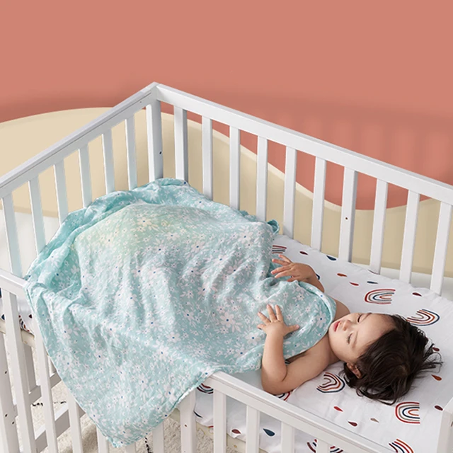 Elinfant 100% coton couleur unie 120*110 cm 2 couches nouveau-né bébé serviette de bain enveloppement mousseline couvertures d'emmaillotage en gros livraison directe – Image 3