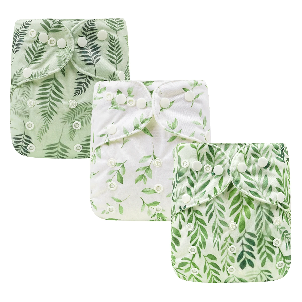 HappyFlute 3 pièces ensemble 3-15kg réglable réutilisable lavable bébé couche daim intérieur absorbant poche couche-culotte en tissu