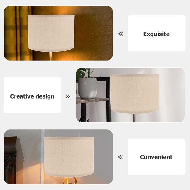Abat-jour en lin, lampadaire de Table, abat-jour – Image 5