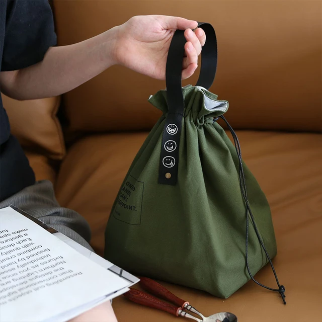 Sac à déjeuner en toile, boîte à Bento, sac à main Portable pour pique-nique en plein air, conteneur de dîner, école, conservation des aliments frais, fourre-tout, accessoires – Image 4