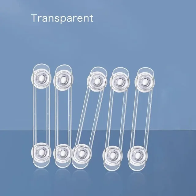 Serrure de sécurité pour enfants, 5 pièces, transparente, Anti-ouverture, sangle souple, serrure de sécurité multifonctionnelle pour tiroir de bébé, serrure de réfrigérateur – Image 2