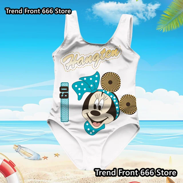TureMouse-Maillot de bain une pièce pour fille, vêtements de plage pour enfants, dessin animé Minnie, été – Image 6