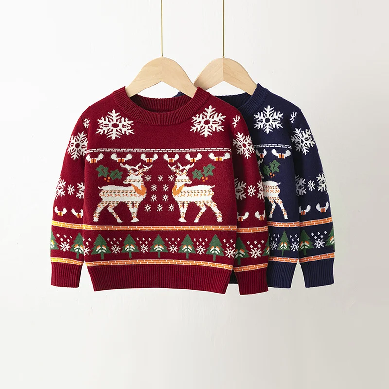 Pulls de Noël chauds pour enfants, pull de dessin animé pour bébé, vêtements pour enfants, garçon, fille, automne, hiver, 2024