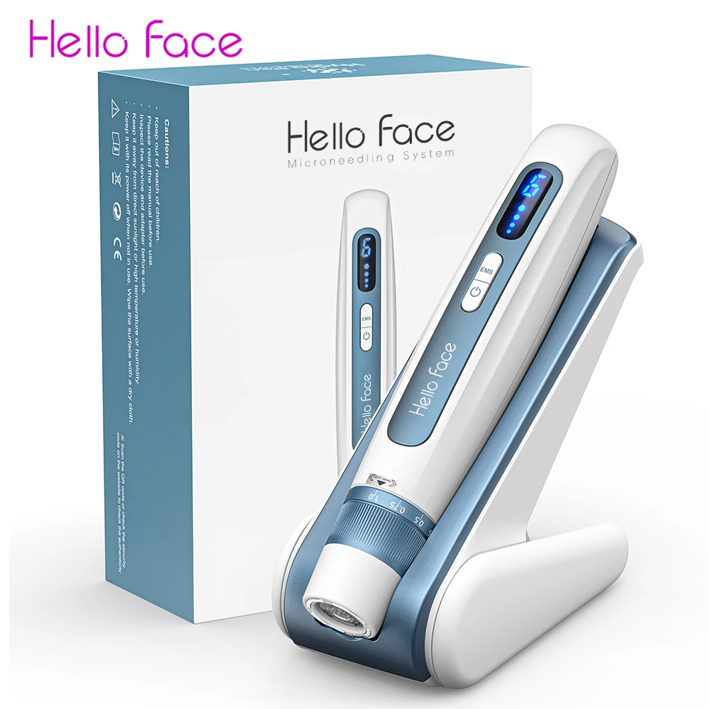 Hello Face-Stylo Derma Professionnel, Infusion existent, Stylo Microneedling, Original, 2 en 1, EMS, H5