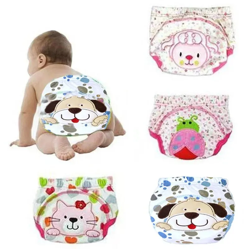 Pantalon d'apprentissage en coton pour bébé, couche-culotte imperméable, pantalon d'entraînement respirant, lavable, pantalon d'entraînement de dessin animé