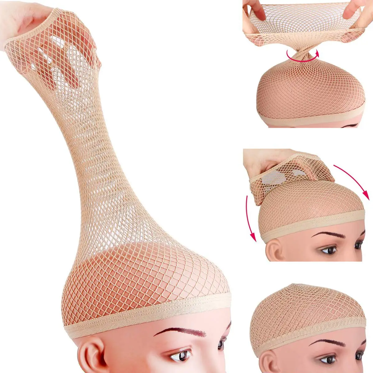 Bonnet de perruque en maille pour cheveux longs, cheveux courts, bonnet pour perruques, filet à cheveux, 1 pièce