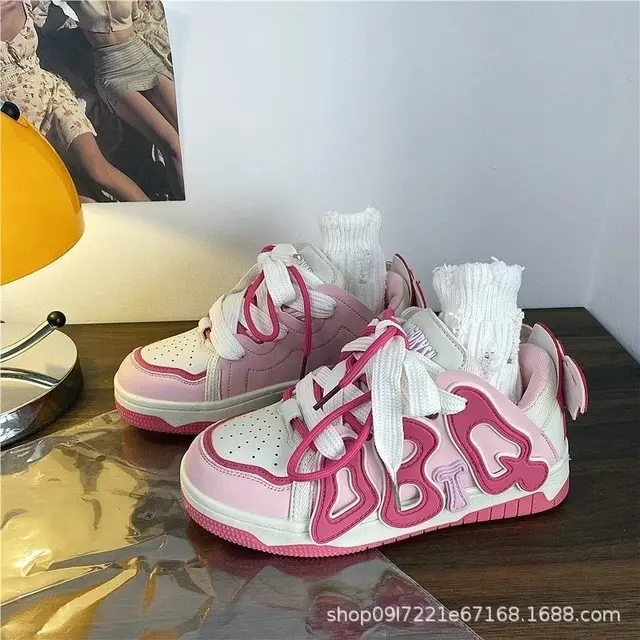 Chaussures Alphabet femme chaussures de tableau blanc étudiant chaussures blanches décontractées polyvalentes populaires pour femmes – Image 2