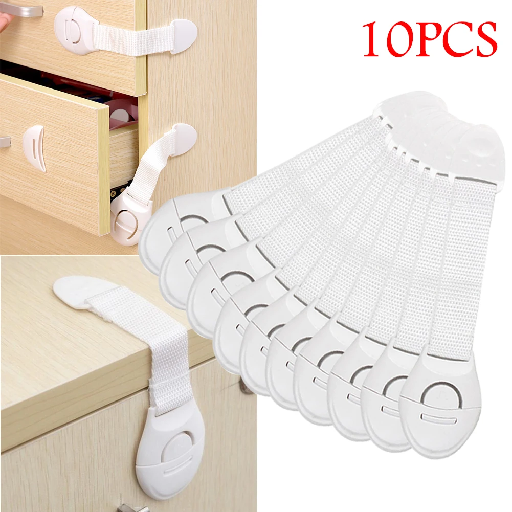 Serrure d'armoire de sécurité pour enfants, 10 pièces, Protection de sécurité pour bébé, serrure de porte de tiroir, Protection en plastique, serrure de porte de sécurité pour enfants