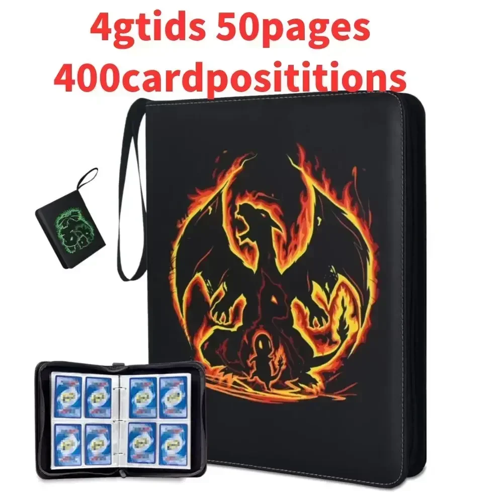 Classeur de Cartes à Collectionner 138 Pokémon, Titre Personnalisé, 50 Manga, 400 Sacs