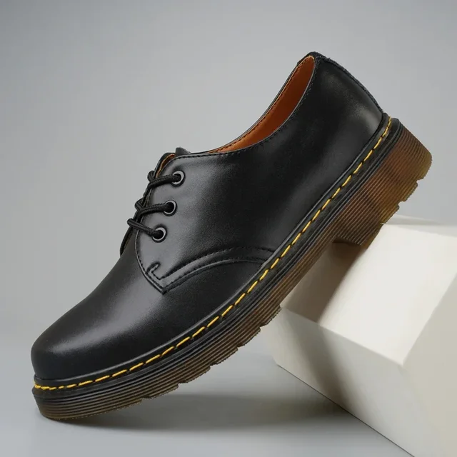 Chaussures Oxford à fond épais pour l'extérieur, marque de luxe de Style britannique, chaussures de sécurité à lacets, chaussures de travail à la mode pour nouveau Style Couple, 2025 – Image 2