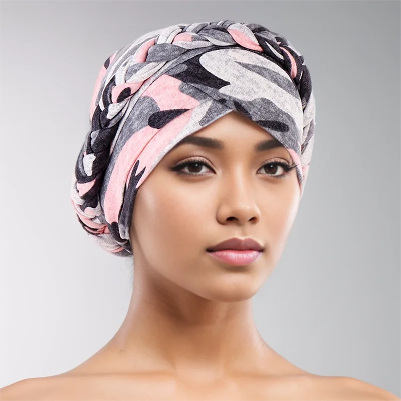 Chimcrossed-Bonnet turban imprimé pour femmes, casquettes Hijab musulmanes, tête ronde, Ramadan, doux, élastique, dames, mode