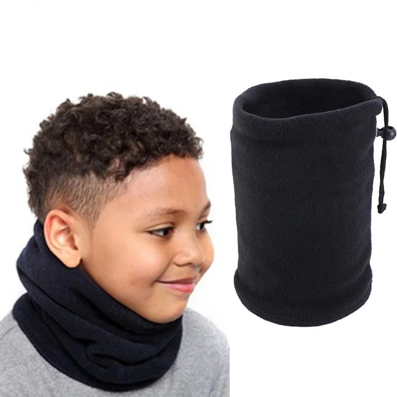 Nouveaux enfants filles garçon polaire épaissi cou plus chaud écharpe Tube réglable visage couverture voile Camping ski casquette chapeaux chapeau chaud