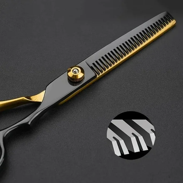 Hair Cutting Scissors Set, Professional Haircut Scissors Kit With Cutting Scissors, Thinning Scissors, Comb, Cape, Clips,Hairdre – Image 3