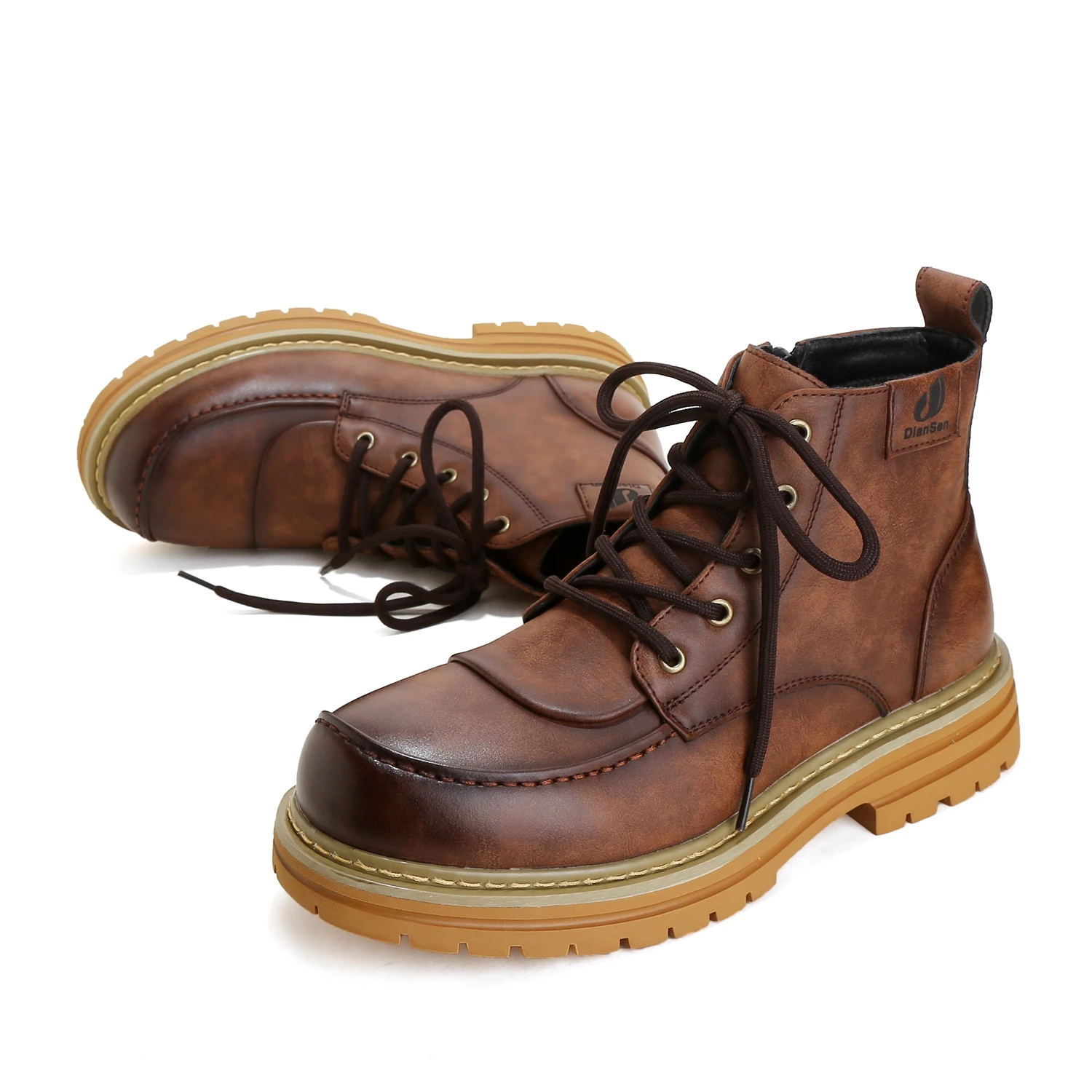 Bottes du désert en cuir pour hommes, chaussures de marche à semelle souple, baskets montantes pour hommes, chaussures décontractées d'extérieur, bottes d'hiver chaudes, haute qualité