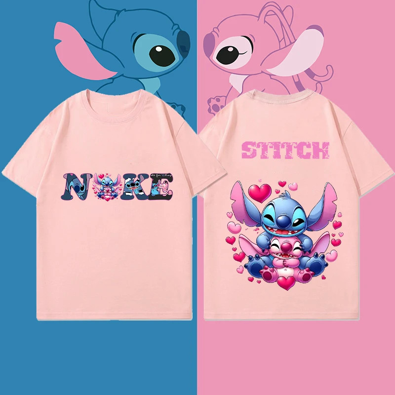 Lilo Stitch Parent-enfant costume T-shirt pour enfants Kawaii T-shirt Anime dessin animé famille vêtements de sport fille garçon mode Y2k haut