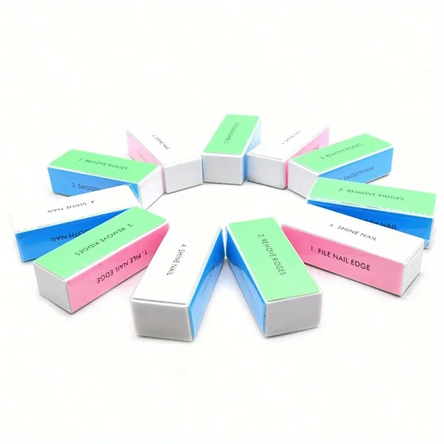 1/3/5/10 pièces/ensemble bloc tampon à ongles 4 voies bloc de polissage coloré brillant polisseuse lime de polissage des ongles manucure ponçage – Image 5