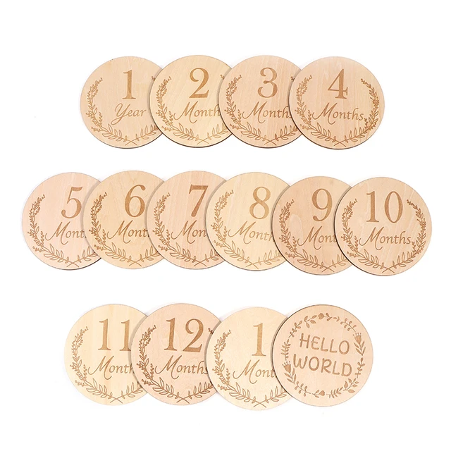 TeWindsor-Carte en bois pour bébé, mois de naissance du nouveau-né, anniversaire ata lestone, accessoires de photographie pour enfants, jouet – Image 2
