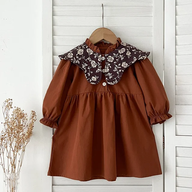 Robe de princesse une pièce à revers rétro pour bébé fille, tenue assortie pour la famille, vêtements réglables, automne, nouveau, 0-6 ans – Image 5