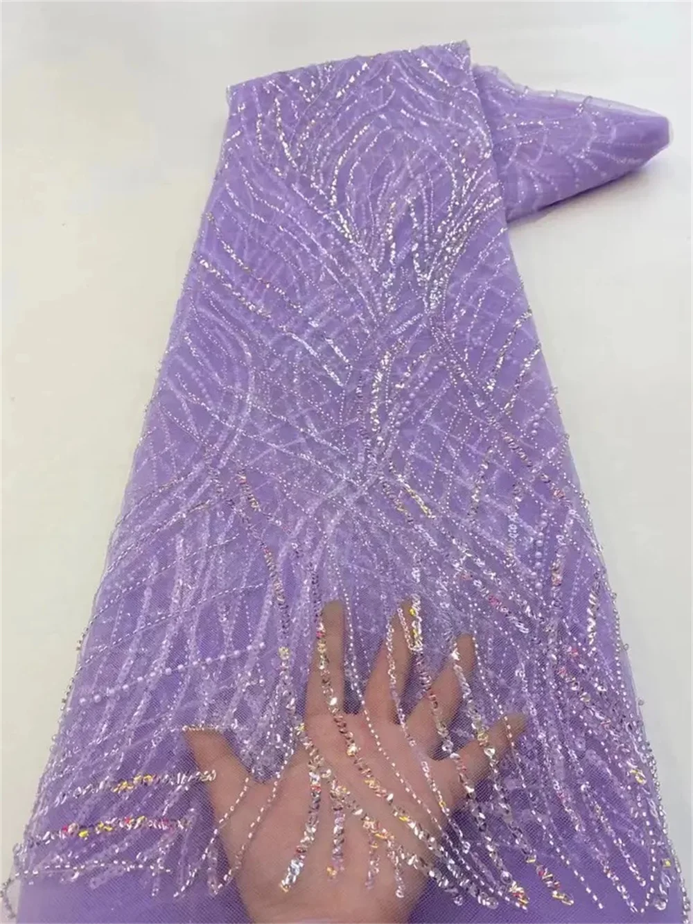 Tissu africain de luxe en dentelle perlée à paillettes, haute qualité, pour marié, mariage nigérian, broderie de mariée, Tulle français, couture, 2025