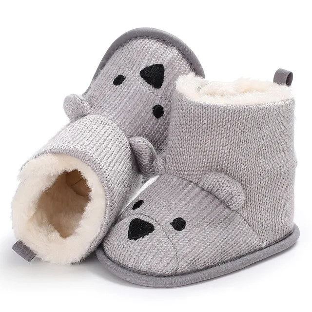 Bottes de rinçage d'hiver pour bébés filles et garçons, chaussures de neige pour nouveau-nés, chaussures plates décontractées pour tout-petits, marche pour bébé, sourire astronomique doux et chaud – Image 4